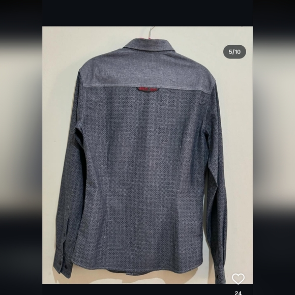 Giorgio Armani Men's Blue Patterned Shirt - Picture 4 of 9